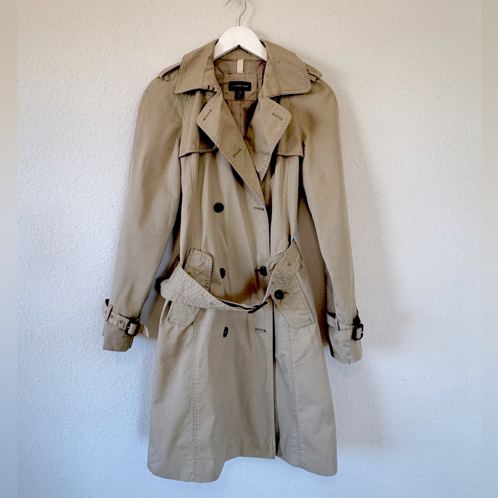 Land’s end women’s classic trench coat size XS dessert tan